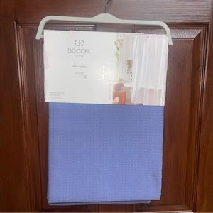 Docofil White Matelasse Fabric Cotton Shower Curtain 72x72” Made In Portugal NWT